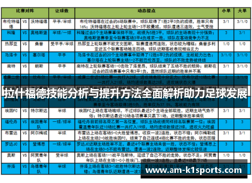 拉什福德技能分析与提升方法全面解析助力足球发展