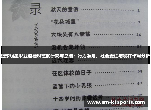 篮球明星职业道德规范的研究与总结:行为准则、社会责任与榜样作用分析 篮球明星职业道德规范的研究与总结:行为准则、社会责任与榜样作用分析