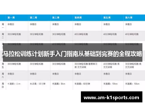 马拉松训练计划新手入门指南从基础到完赛的全程攻略